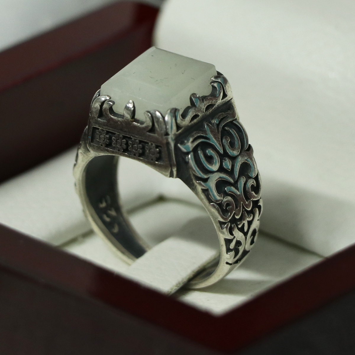 انگشتر نقره سنگ حرم امام حسین علیه السلام کد 370