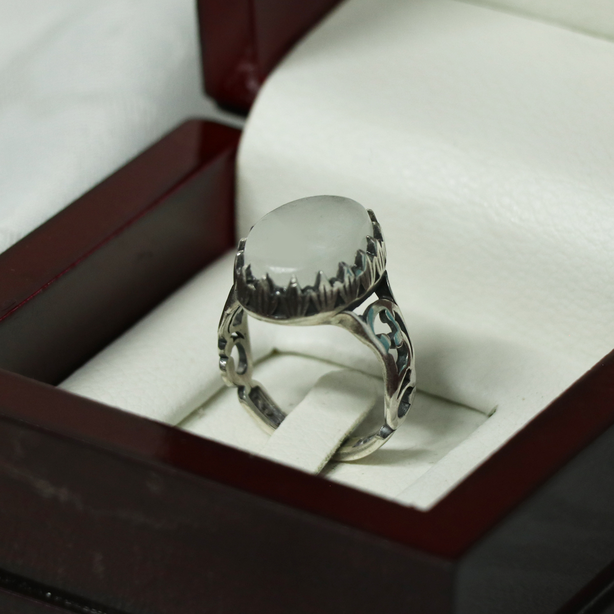 انگشتر نقره سنگ حرم امام حسین علیه السلام کد 372