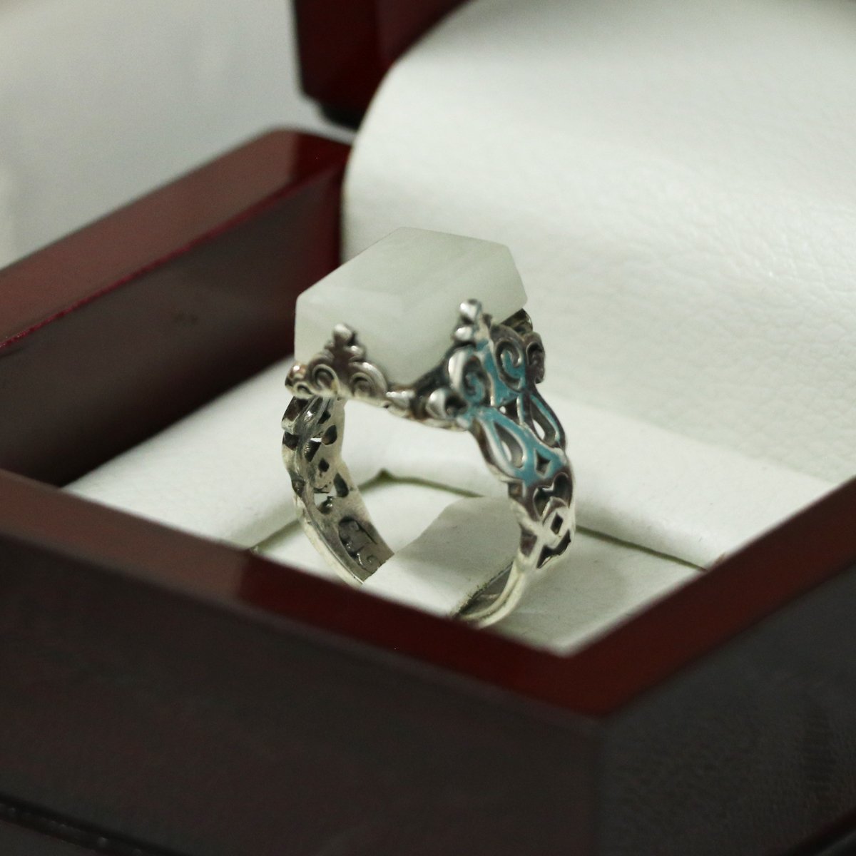 انگشتر نقره سنگ حرم امام حسین علیه السلام کد 388 